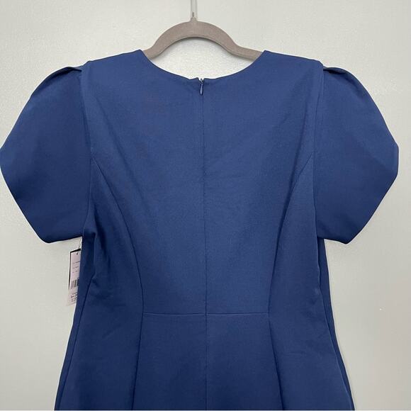 NWT Liverpool Tulip Sleeve Sheath Dress Navy Blue Women’s 10 - Picture 7 of 15